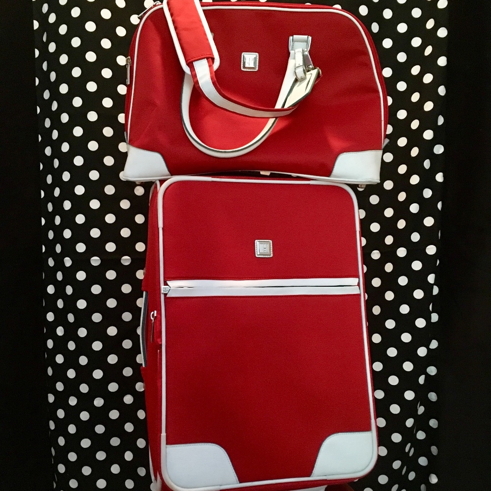 DIANE VON FURSTENBERG LUGGAGE SET // Red // White